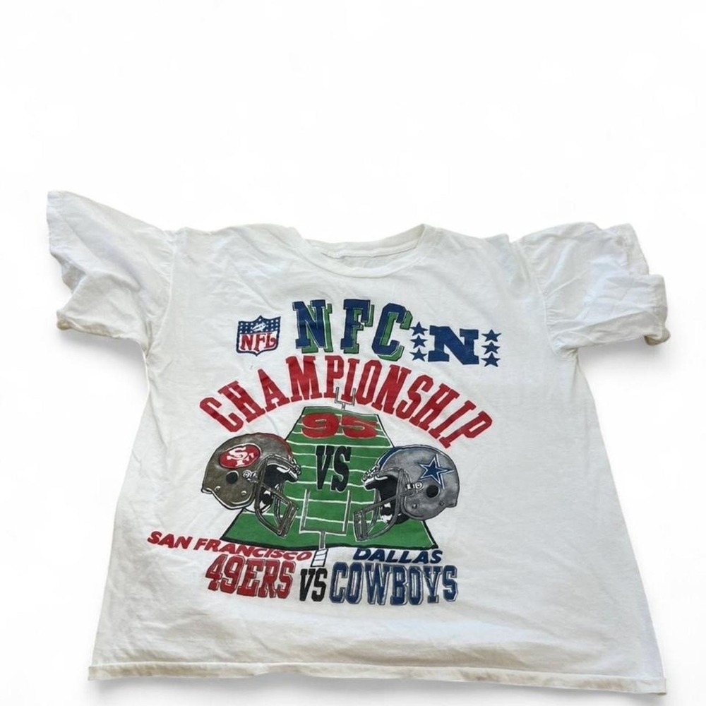 90s San Francisco 49ers vs Dallas Cowboys white NFL Championship tee